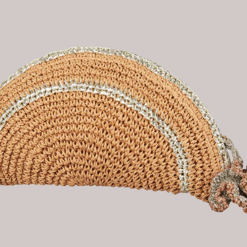 Moon clutch Raffia