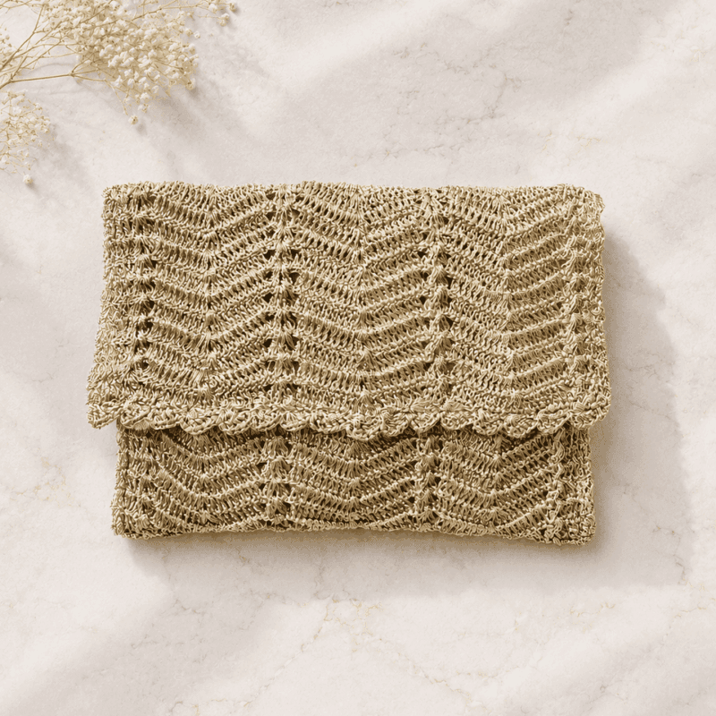 Gold Crochet Clutch